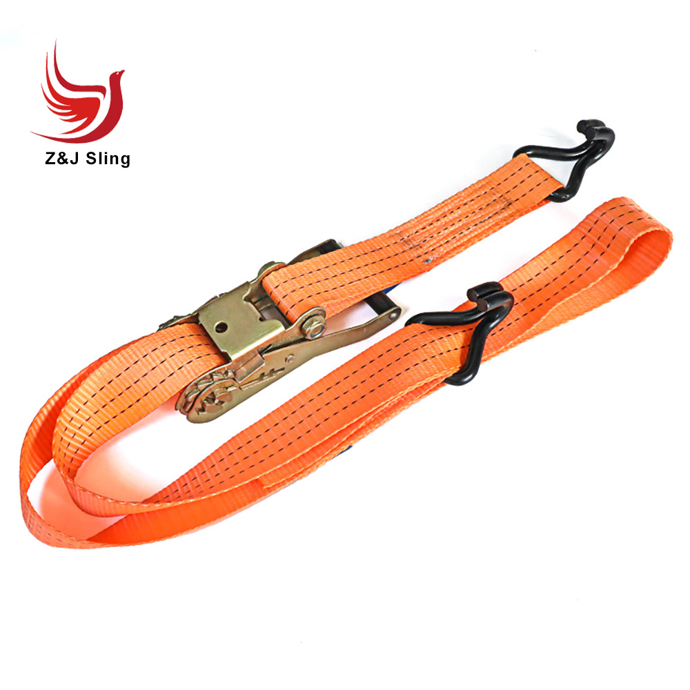En12195-2 2" Double J Hook Ratchet Lashing Strap (1"- 4" customized)